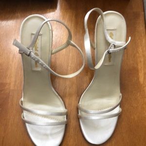 Dyeable satin bridal shoes sandals